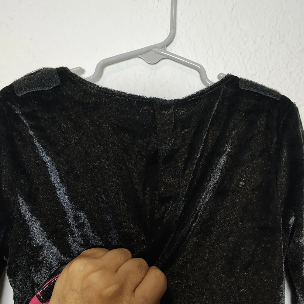 Superhero Kids Costume in Black and Pink